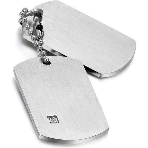 Kal-Plaque Militaire Personnalisable Homme Collier Photo Gravé & Personnalisé Prénom Pendentif Dog Tag Coeur/Rond/Carré/Chat/Ellipse En Acier Inoxydable,Cadeau D'anniversaire Pour Papa