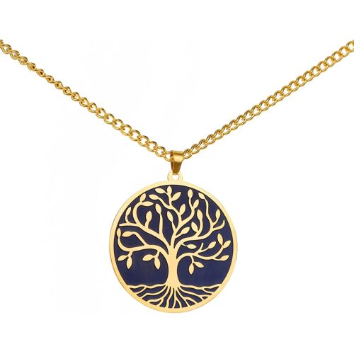Kal-Collier Arbre De Vie Yggdrasil Pour Hommes Arbre De Vie Familial Collier À Pendentifs En Chaîne Avec Médaillon Robuste