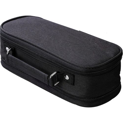 Kal-Trousse Noire À 5 Compartiments - Grande Capacité - Pour Adulte - Pour L'école Et Le Bureau, Noir, Trousse Noire