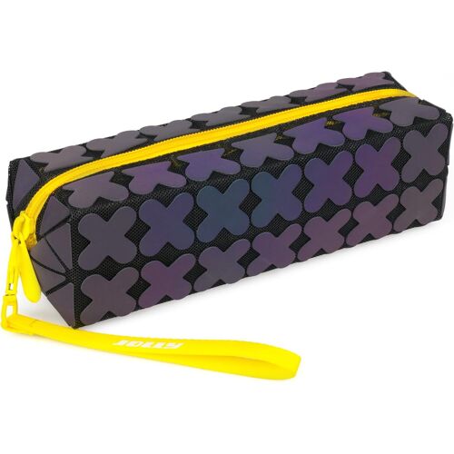 KAL-Next Generation - Trousse À Secouer Avec Dragonne Et Fermeture Éclair - Jaune Vif - Résistante Et Pratique - Idéale Pour L'École Et L'Université