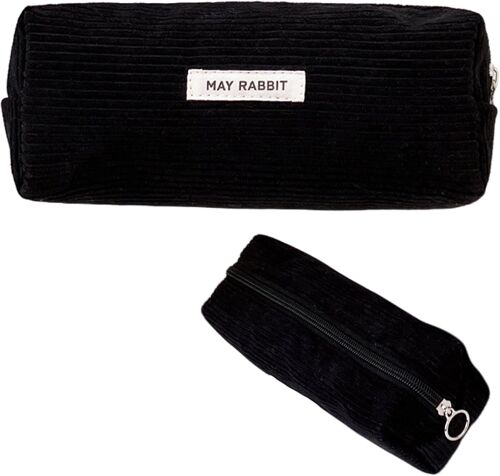 KAL-Trousse À Crayons Pour Garçons Et Filles - Pour Adultes Et Adolescents - Noir, Gris, Sac À Dos D'Écolier