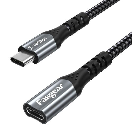 KAL-Câble D'Extension Usb C 10 Gbit/S Usb 3.1 Gen 2 Type C Mâle Vers Femelle Prise En Charge De La Sortie Vidéo 4K Compatible Avec Port Thunderbolt 3, Macbook Pro, Dell Xps, Hub (1M, Noir)