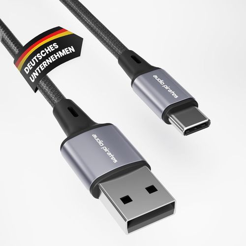 KAL-Câble Usb-A > Usb-C 2.0, Qc3.0, 480 M/3 A/15 W, Nylon, Compatible : Htc 10, Huawei P60, Iphone 16, 15, 15 Pro, 15 Promax, Lg V20, G5, G6, Samsung Galaxy S10, S24, S2 (1, Gris/Gris, 3 M