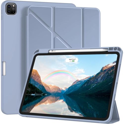 Kal-Compatible Avec Coque Ipad Air 13 Pouces M3/M2(2025/2024), Ultra Fine Silicone Étui De Protection Avec Support Fonction Antichoc Housse Avec Veille/Réveil Automatique (Bleu)