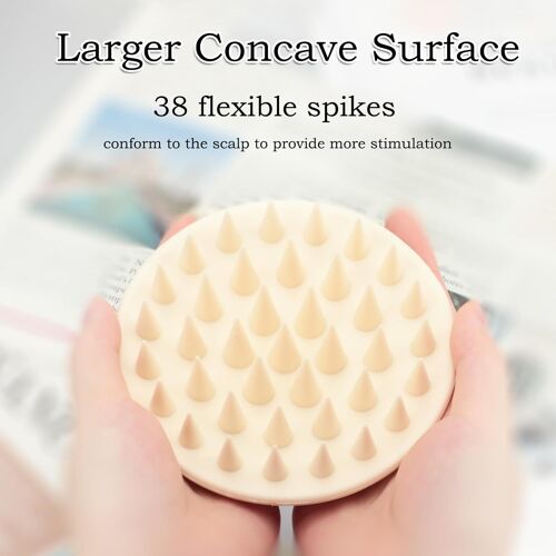 Tianyi-Lot De 2 Brosses De Massage Du Cuir Chevelu 100% Silicone Pour Pellicules Et Croissance Des Cheveux, Peigne Exfoliant Pour Cheveux Et Cuir Chevelu, Pour Hommes, Femmes, Enfants, Beige Et Noir 