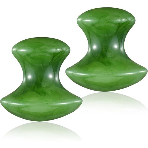 Kal-Lot De 2 Outils De Massage Gua Sha En Forme De Champignon -Pierre De Guasha Naturelle -Quartz Rose -Pour Le Visage, Le Cou, Les Yeux, Le Spa -Amélioration Relaxante Des Lignes Fines