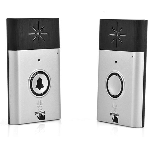 Sonnette de Porte, avec Haut-Parleur de Microphone Haute sensibilité intégré, système d'interphone de Sonnette sans Fil, Mini-Voix portative à Double Sens 2,4 GHz