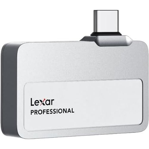 ASFASFq-Lexar Professional Go Portable SSD 1To, Ultra-Compact, supporte Apple ProRes, jusqu'à 1050MB/s en Lecture et 1000MB/s en écriture, USB 3.2 Gen 2, IP65, pour iPhone 15/16 Pro, Argent