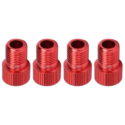 Adaptateur De Pompe à Air Pour VéLo De Route Et Moto, 4 PièCes, Pour Convertisseur Presta à Schrader (Rouge)