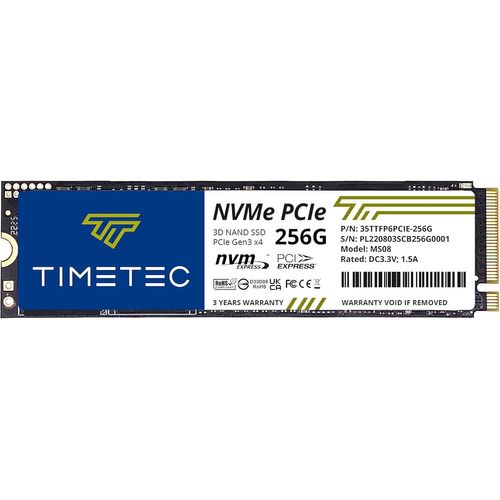SUBZONAL-256Go SSD NVMe PCIe Gen3x4 8 GB/s M.2 2280 3D NAND TLC 350 ToW Cache SLC Haute Performance Vitesse de Lecture/écriture jusqu'à 2000/1600 Mo/s Disque SSD Interne pour PC Portable et de Bureau