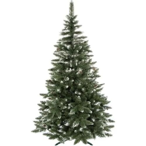 Sapin de Noël artificiel - SPRINGOS - 220 cm - Neige artificielle - Vrais cônes - PVC