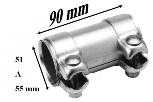 Manchon De Raccordement D'echappement Universel 90/51-55 Mm -