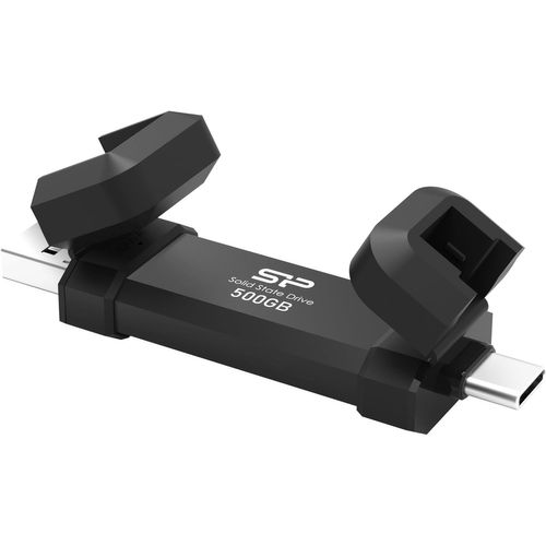 ASFASFq-Silicon Power DS72 Disque dur SSD portable USB 3.2 Gen 2 Type-C/Type-A Noir 500 Go