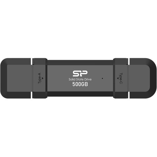 SUBZONAL-Silicon Power DS72 Disque dur SSD portable USB 3.2 Gen 2 Type-C/Type-A Noir 500 Go