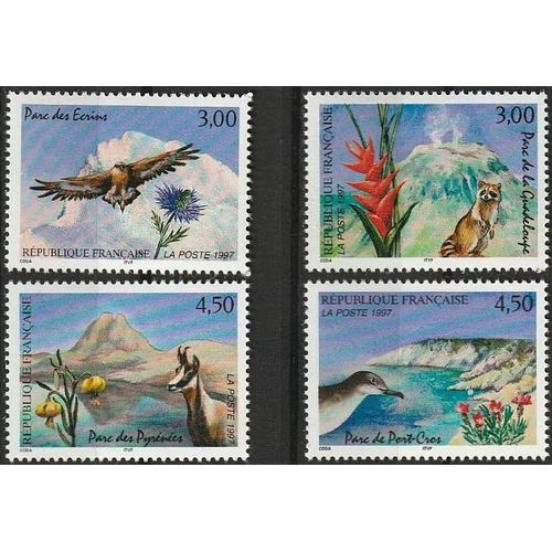 France 1997, Très Belle Série Complète Neuve** Luxe Timbres Yvert 3054, 3055, 3056 Et 3057, Animaux Et Parcs Nationaux.