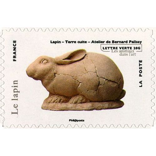 France 2013, Très Beau Timbre Neuf** Luxe Autoadhésif Yvert 776, Les Animaux Dans L'Art, Lapin - Terre Cuite, Validité Permanente Lettre 20g. Collection Ou Affranchissement.