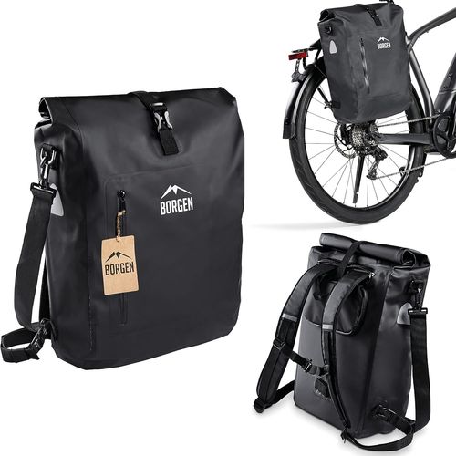 Asfasfq-Borgen Sacoche Bicyclette Porte-Bagages Sac À Dos De Bicyclette 3 En 1 I Sacoche Porte-Bagagesisac À Bandoulière - 100% Étanche, Réfléchissant Avec Sac Ordinateur Portable