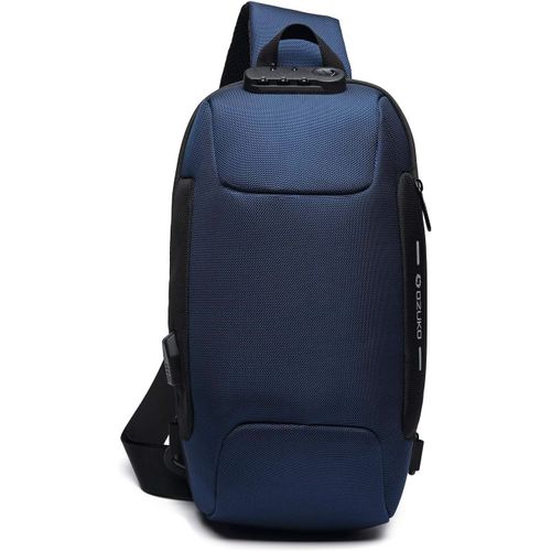 ASFASFq-FANDARE Nouveau Sac de Poitrine Anti-vol Sac d'Epaule Sacoche Homme avec Verrou Mot de Passe,USB,Réfléchissante Sac Bandoulière Imperméable Sling Bag pour Cyclisme,Camping,Voyage Polyester