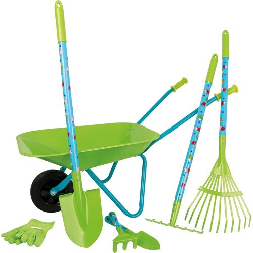 Jexnovashop-Small Foot Grand Kit De Jardin En Bois Et Métal, Avec Brouette, Bêche, Rateau Etc., À Partir De 3 Ans, 12014