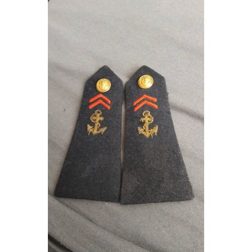 Paire Epaulette Brodé Troupes De Marine