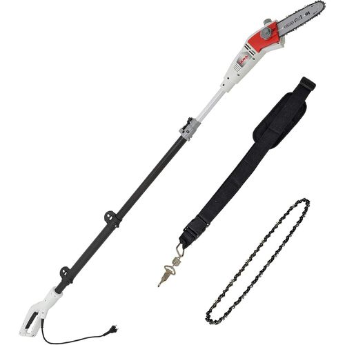 ASFASFq-Ikra Elagueuse télescopique électrique IEAS 750, longueur de coupe 185mm, 750W, chaîne de remplacement incluse 78001857 Noir/Gris/Rouge