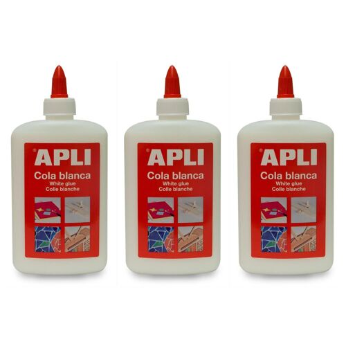 Apli Lot De 3 Colles Blanche - 250 G