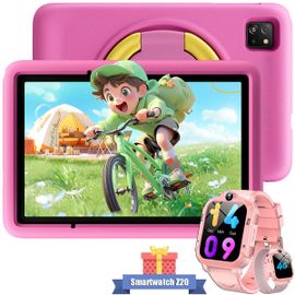 Tablette Tactile Enfants Blackview Tab 60 Pro Kids 10.1" RAM 12Go ROM 128Go-SD 2To,Android 15 7700 mAh WiFi6 Avec Montre Z20 Rose