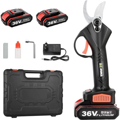 ASFASFq-Vothen sécateur électrique sans balais, 30 mm Sécateur électrique avec 2 batteries de 36V 2.0Ah, lames en SK5, diamètre de coupe de 20-30mm pour Le Jardinage, Les Arbres fruitiers