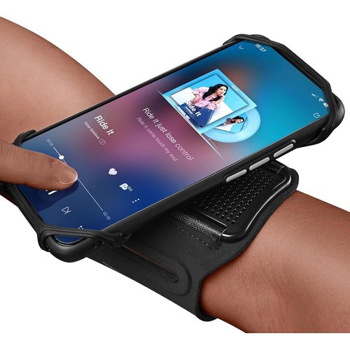 JGD-Brassard de Sport Brassard Téléphone Sport 360° Rotatif - Support de Téléphone pour iPhone 17 16 15 14 Pro Max, Samsung Galaxy S25 S24 S23 Séries, Adapté Smartphones de 4.5 à 7.5 Pouces - Noir
