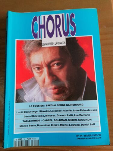 Chorus Les Cahiers De La Chanson N° 14 Hiver 1995/96 Spécial Gainsbourg.