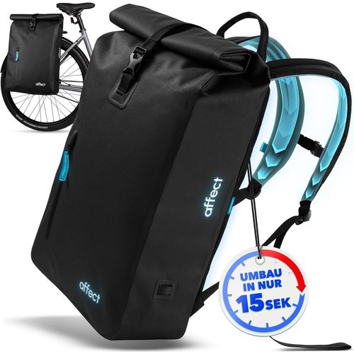 Asfasfq-Affect Sacoche De Vélo 2 En 1 En Plastique Océan ¿ 30 Litres ¿ 100 % Étanche ¿ Sacoche De Vélo Pour Porte-Bagages ¿ Utilisable Comme Sac À Dos De Vélo Avec Compartiment Pour Ordinateur Portab