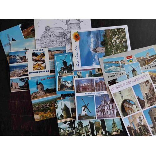 Lot De 11 Cartes Postales Françaises : Thème Les Moulins
