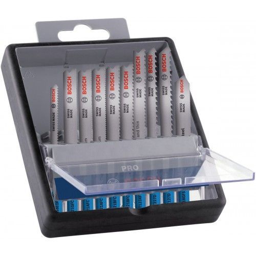 Coffret de 10 lames scie sauteuse PRO métal, inox, aluminium - emmanchement T BOSCH