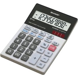 ASFASFq-Sharp Calculatrice EL m711g, Pile/Solaire, 100 x 151.5 x 33 mm, Noir/Blanc ELM711GGY