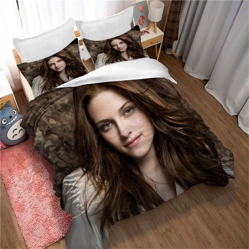 Parure De Lit Avec Housse De Couette Kristen Stewart, Ideale Pour Les Jeunes Filles Et Les Enfants, Avec 2 Taies D'oreiller Et Fermeture Éclair Dissimulée. Image