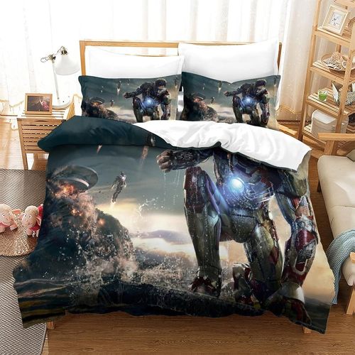 Ensemble De Housse De Couette Iron Man Parure De Lit Housse De Couette Affiche De Film Single