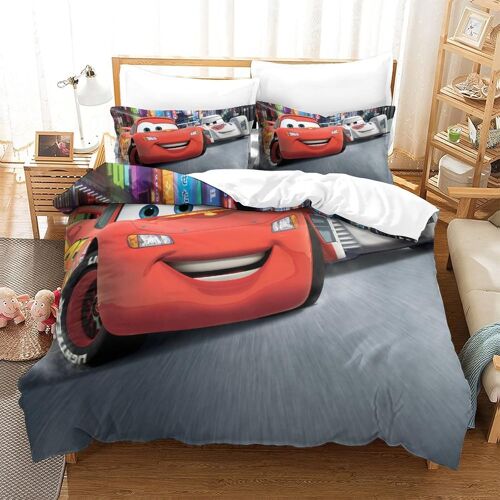 Cars Ensemble Housse De Couett Imprim¿¿ D Et Taie D'oreiller ,Ultra Doux Microfibre Hypoallerg¿¿Nique £¬Ensemble Housse De Couette Avec Fermeture ¿¿Clair