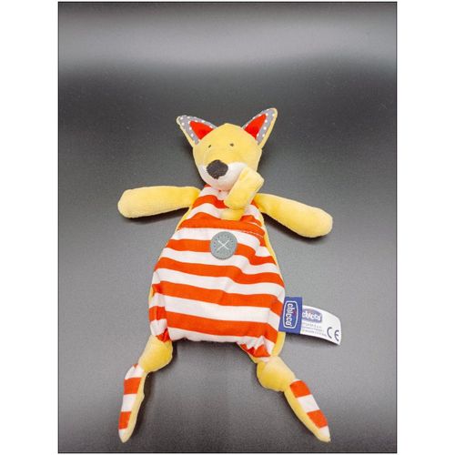 Doudou Kangourou Chicco - Rayé Rouge - Jaune - Env. 23 Cm