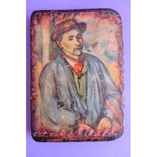 Ancien Portrait Huile Sur Bois