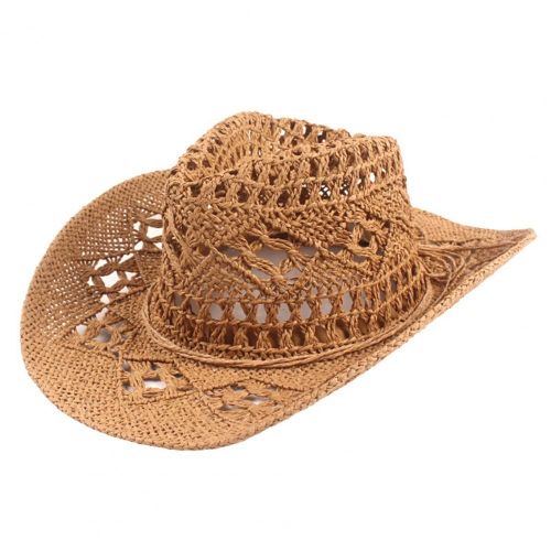 Chapeau De Cowboy Western Fait Main Pour Hommes Et Femmes,Casquette De Jazz Pour Dames,Chapeau De Plage Pliable,Chapeaux De Soleil,Chapeau De Pêche,Paille Vintage,2023 - Type Kaki