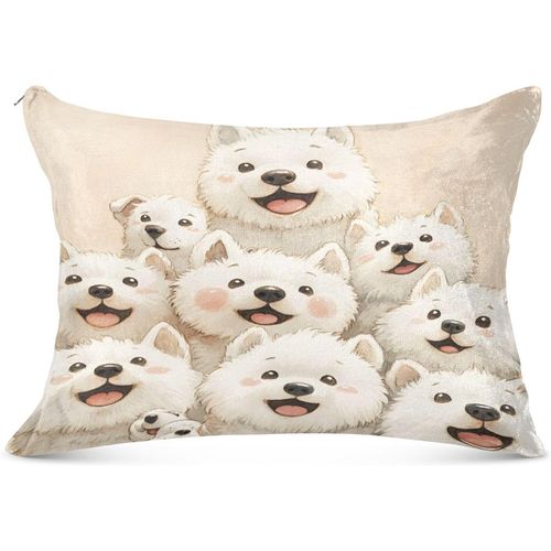 Housse De Traversin Long Avec Motif Chiens Blancs Mignons Chauds En Hiver ¿ Coussin De Corps ¿ Coussin De Soutien Du Cou ¿ Housse De Traversin Orthopédique Pour Allaitement Et Grossesse 53,34