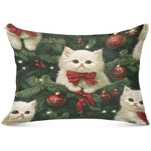 Housse De Traversin De Noël Chaude En Hiver - Motif Chat Adorable - Coussin De Corps - Soutien Du Cou - Housse De Traversin Orthopédique Pour Allaitement Et Grossesse - 53,34 X 137,2 Cm