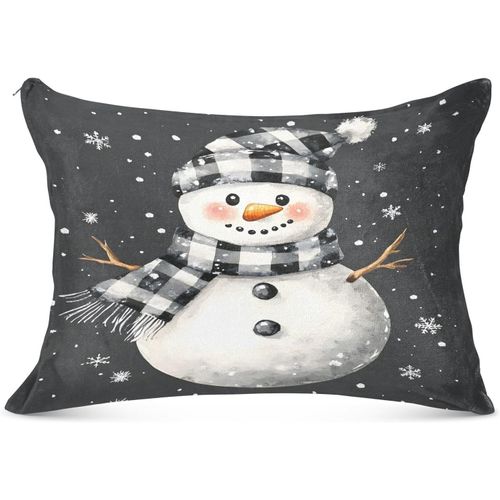 Housse De Traversin De Noël Chaude En Hiver Avec Motif Bonhomme De Neige ¿ Coussin De Corps Et De Cou ¿ Housse De Traversin Orthopédique Pour Allaitement, Grossesse, 53,34 X 137,2 Cm