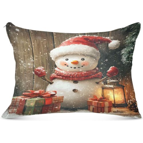Housse De Traversin De Noël Chaude En Hiver Avec Motif Bonhomme De Neige ¿ Coussin De Corps Et De Cou ¿ Housse De Traversin Orthopédique Pour Allaitement, Grossesse, 53,34 X 137,2 Cm