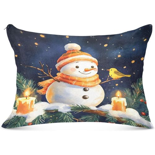 Housse De Traversin De Noël Chaude En Hiver Avec Motif Bonhomme De Neige ¿ Coussin De Corps Et De Cou ¿ Housse De Traversin Orthopédique Pour Allaitement, Grossesse, 53,34 X 137,2 Cm