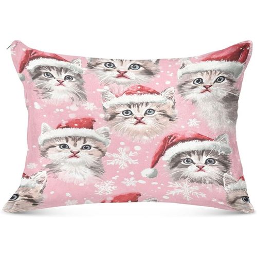 Housse De Traversin De Noël Chaude En Hiver - Motif Chat Adorable - Coussin De Corps - Soutien Du Cou - Housse De Traversin Orthopédique Pour Allaitement Et Grossesse - 53,34 X 137,2 Cm