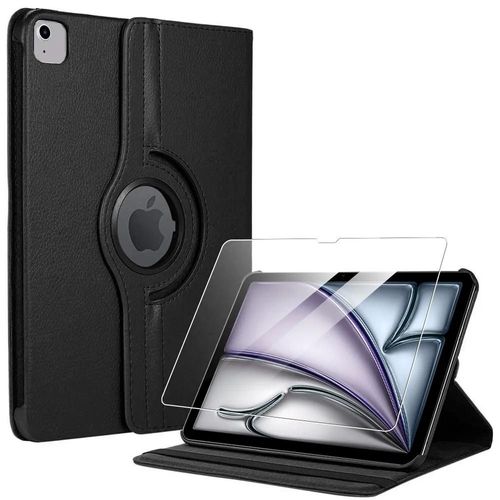 Coque + Verre Trempé Pour Ipad Air 11 Pouces M3/M2 2025 2024, Etui Rotatif 360° Multi-Angle Noir - Efconnection