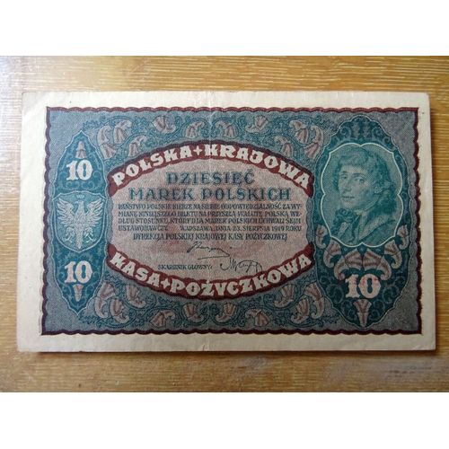 Billet Pologne 10 Marek 1919