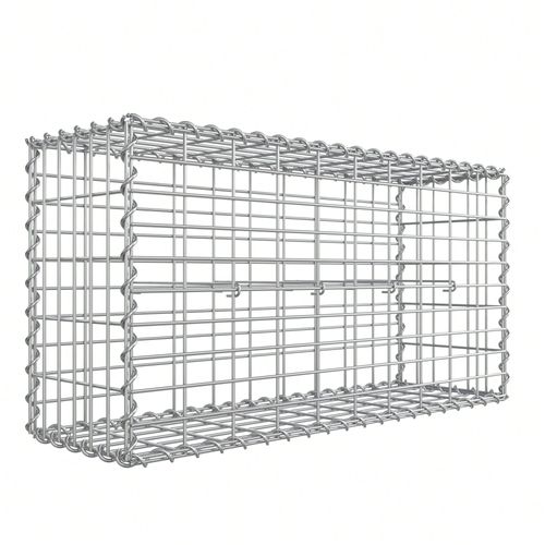 Gabion Pour Pierre, 100 X 50 X 30cm, Cloture Gabion, Argent, Cage En Métal, Panier À Pierre, Décoration De Jardin