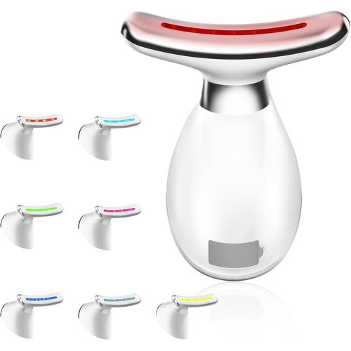 Appareil Massage Facial,Appareil Beauté Anti Rides Visage Cou,7 Couleurs 3 Modes 42 ° Vibration À Haute Fréquence Gua Sha Électrique Appareil De Massage Pour Soins Peau,Raffermissement